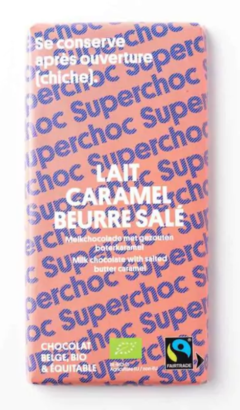 Tablette Superchoc Chocolat Lait et Caramel beurre salé 70g Supersec