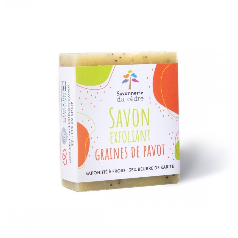 Savon expoliant pavot 100g cedre