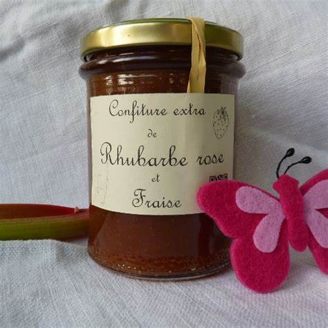 Conf rhubarbe rose et fraise 235g