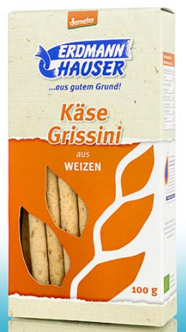 Gressins Grissini fromage 100g Erdmann Hauser