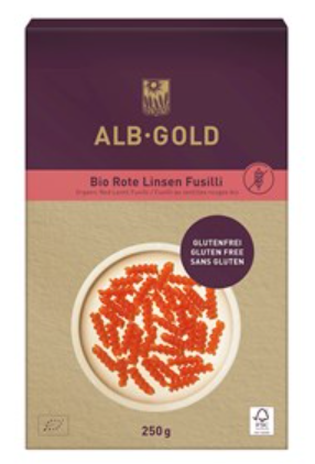 Fusilli lentille corail 250g Alb Gold