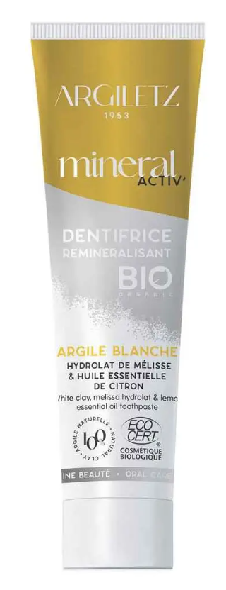 Dentifrice reminéralisant Argile blanche Mélisse et Citron 75ml Argiletz