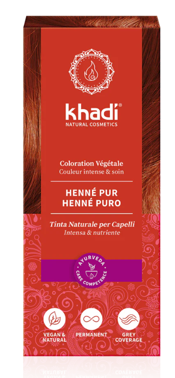 Coloration végétale Henné pur 100g Khadi