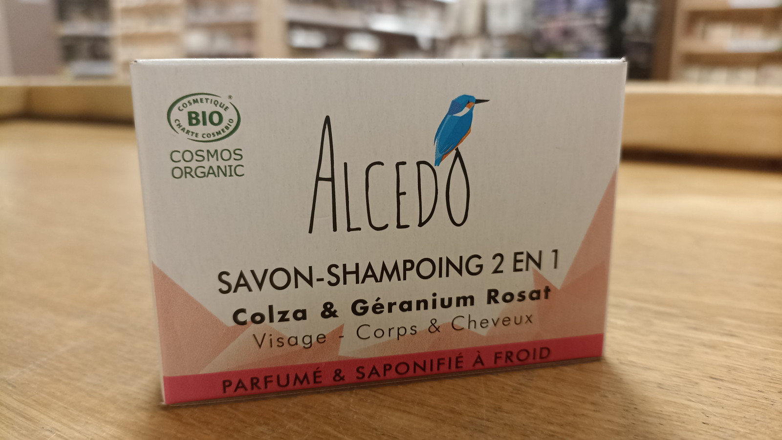 Savon shampoing 2 en 1 Colza & Géranium 100g Alcedo