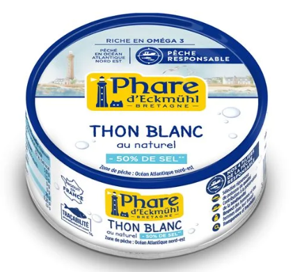 Thon blanc nature -50%sel 160g Phare d'Eckmühl