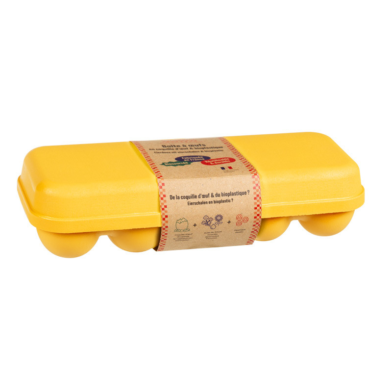 Boite oeuf bioplastique x10 jaune