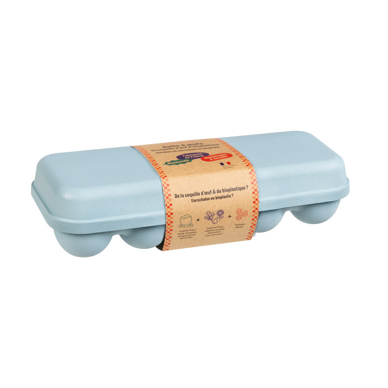 Boite oeuf bioplastique x10 bleu